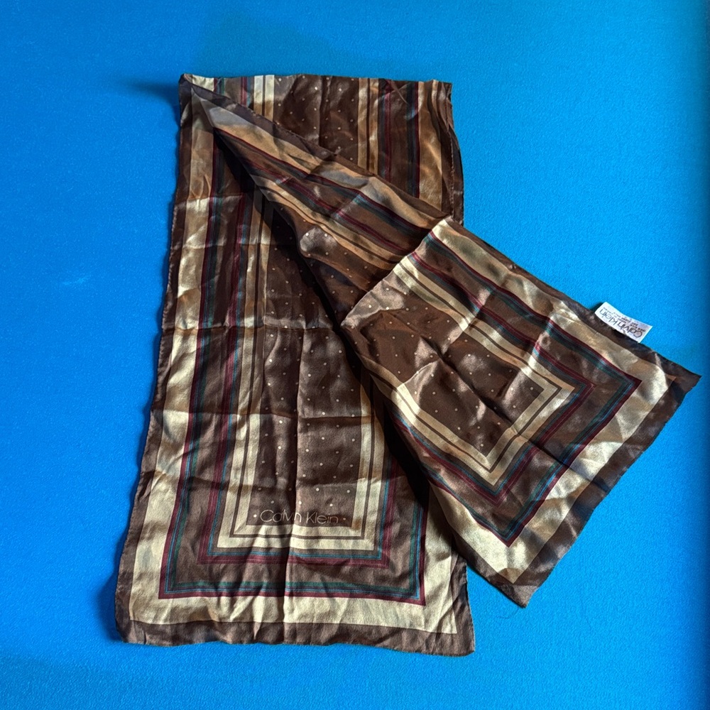 Vintage Calvin Klein Striped Brown scarf